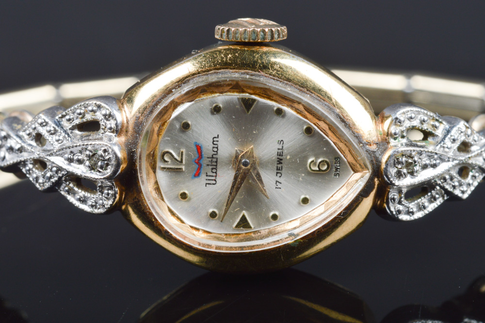 Antique Waltham Ladies' Gold Plated and Diamond Watch