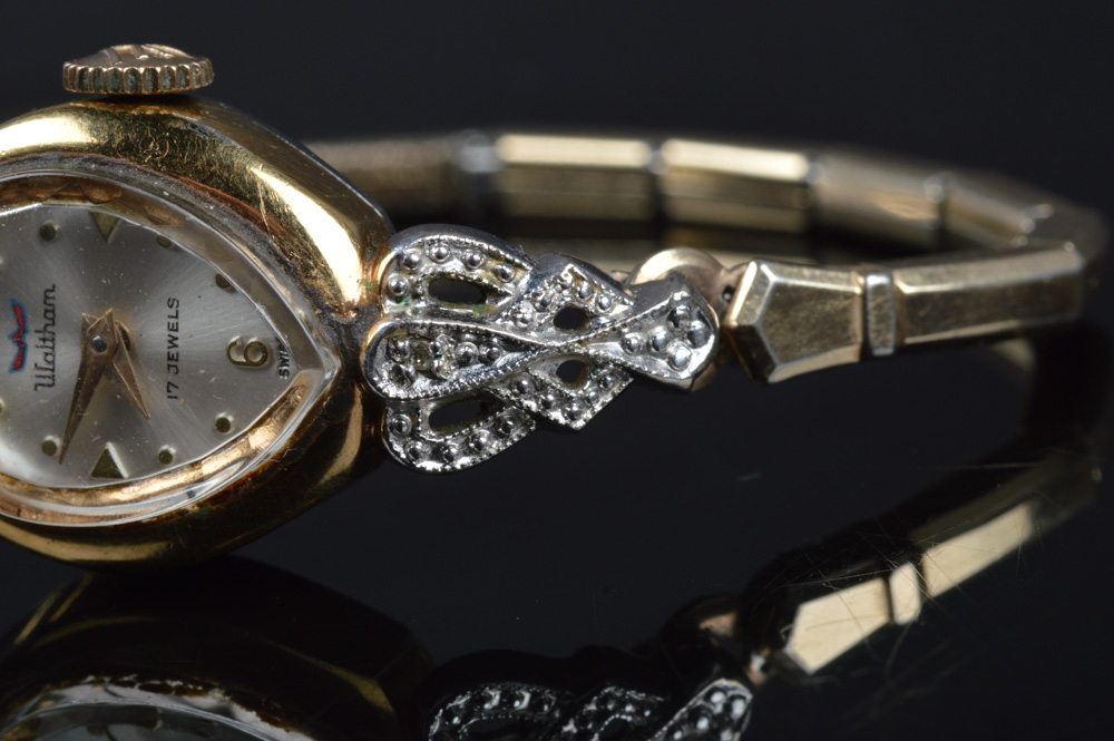 Antique Waltham Ladies' Gold Plated and Diamond Watch