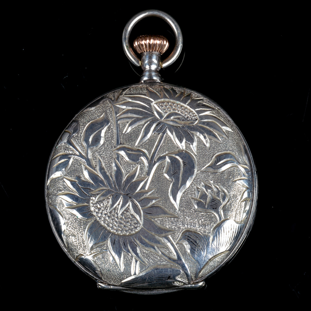 14K Rose Gold and Coin Silver Longines Pocket Watch Circa 1917