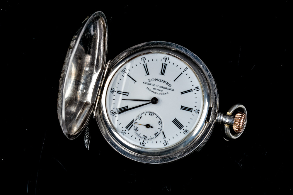 14K Rose Gold and Coin Silver Longines Pocket Watch Circa 1917