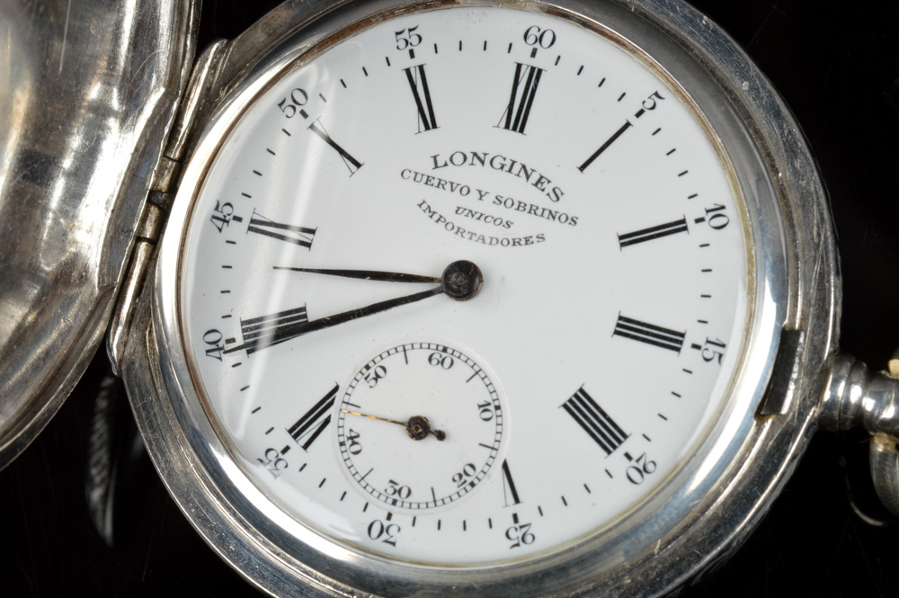 14K Rose Gold and Coin Silver Longines Pocket Watch Circa 1917