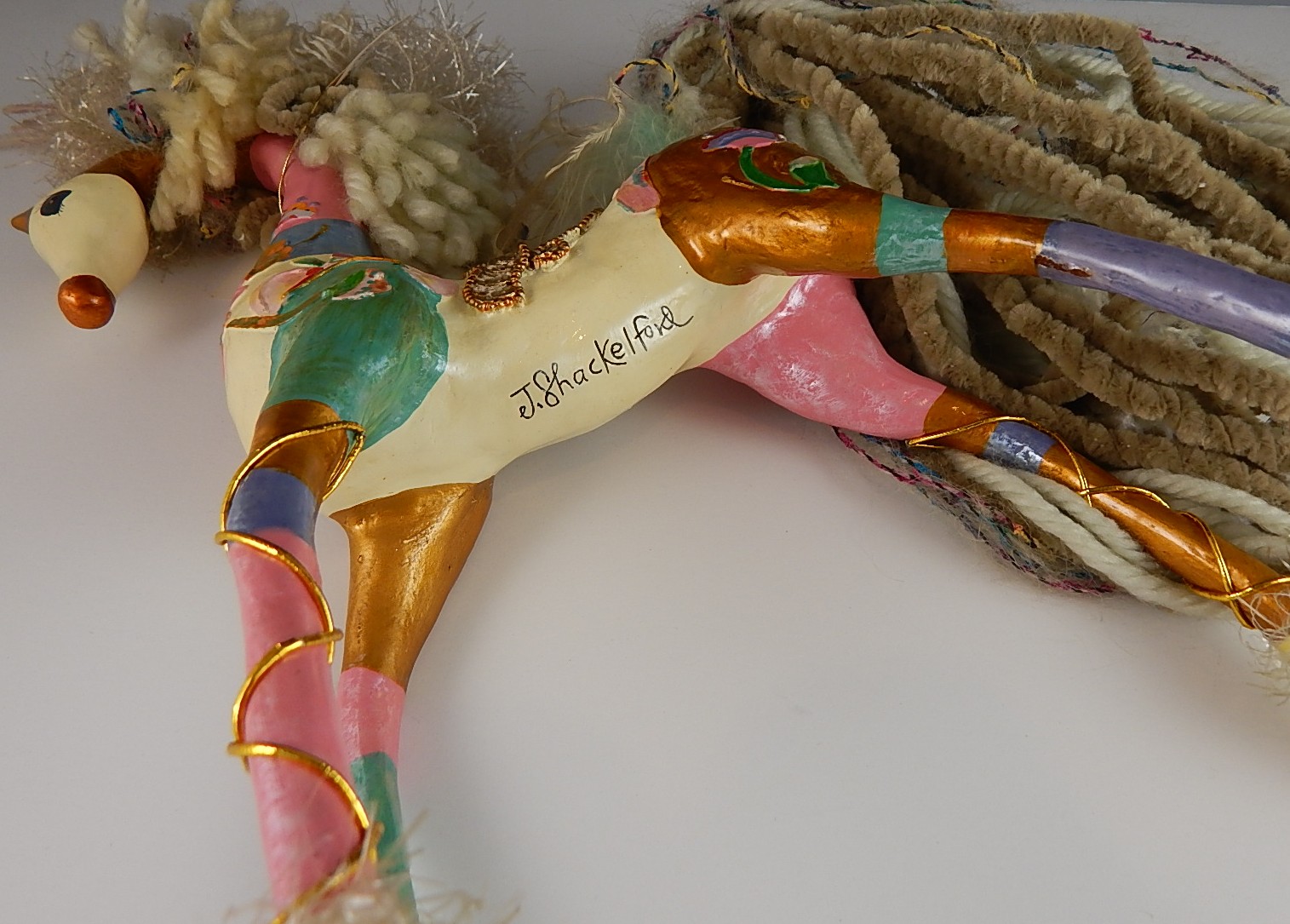 Signed 'Xanadu' J. Shackelford Hand Painted Horse Figurine