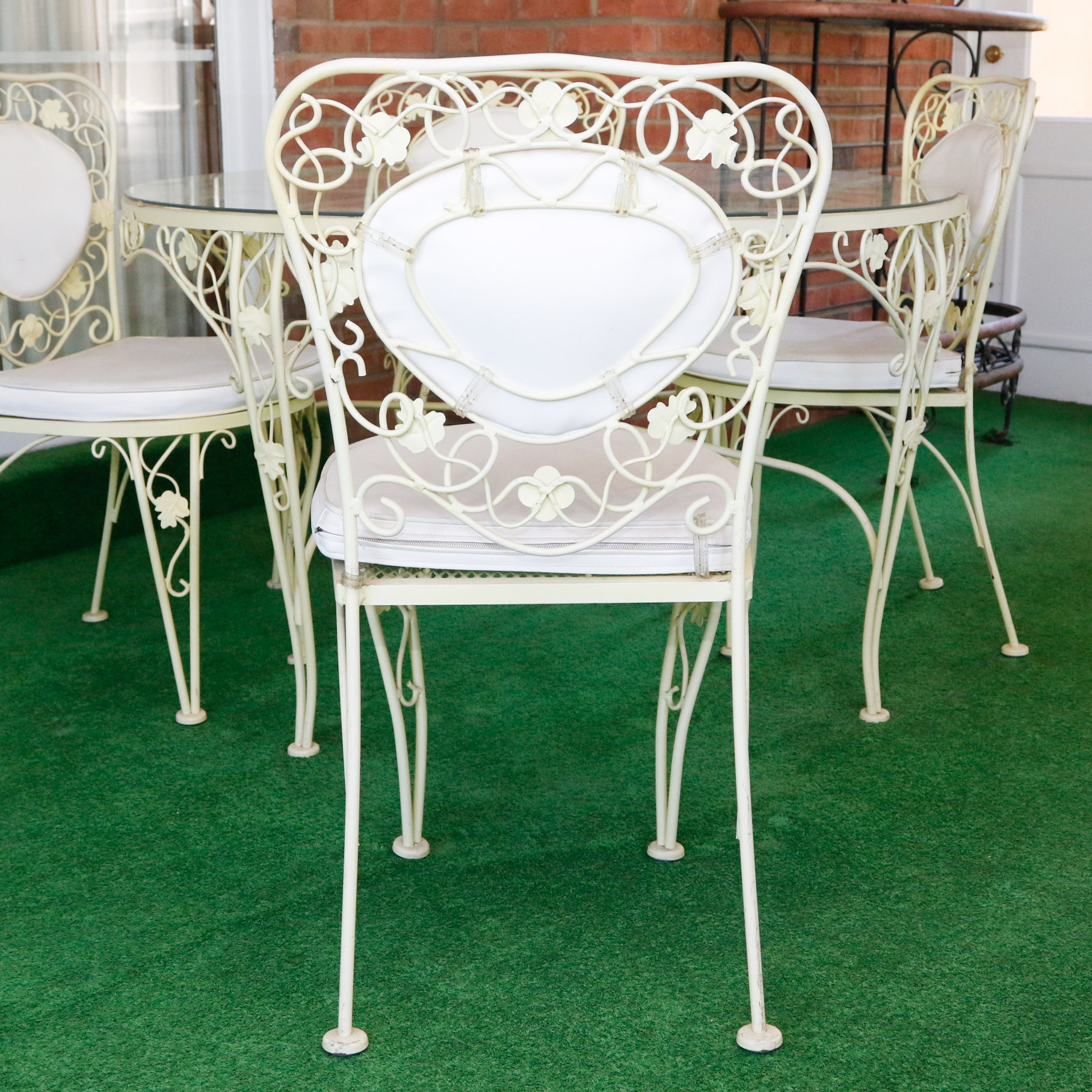 Birmingham Ornamental Wrought Iron Patio Dining Table and Chair Set