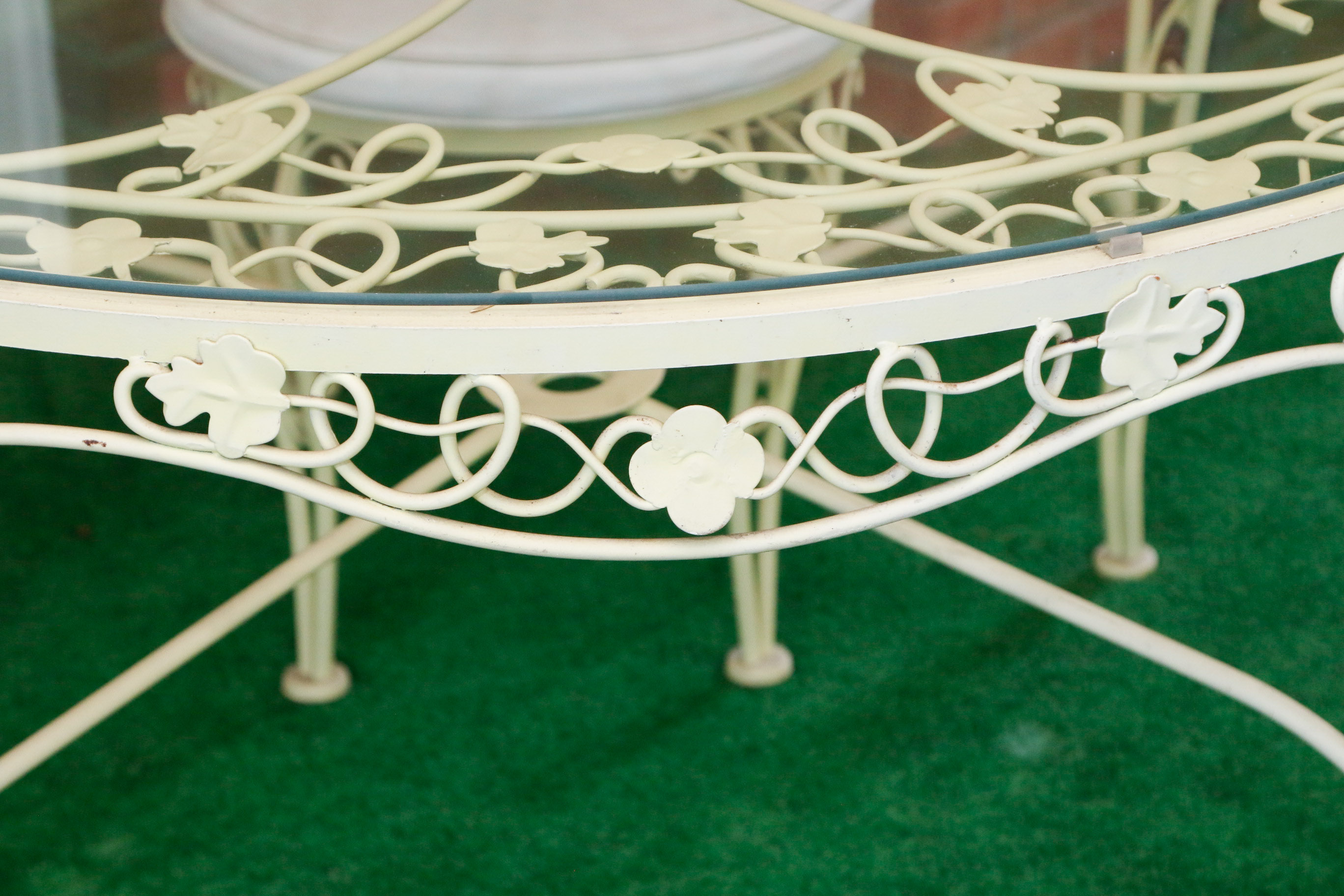 Birmingham Ornamental Wrought Iron Patio Dining Table and Chair Set