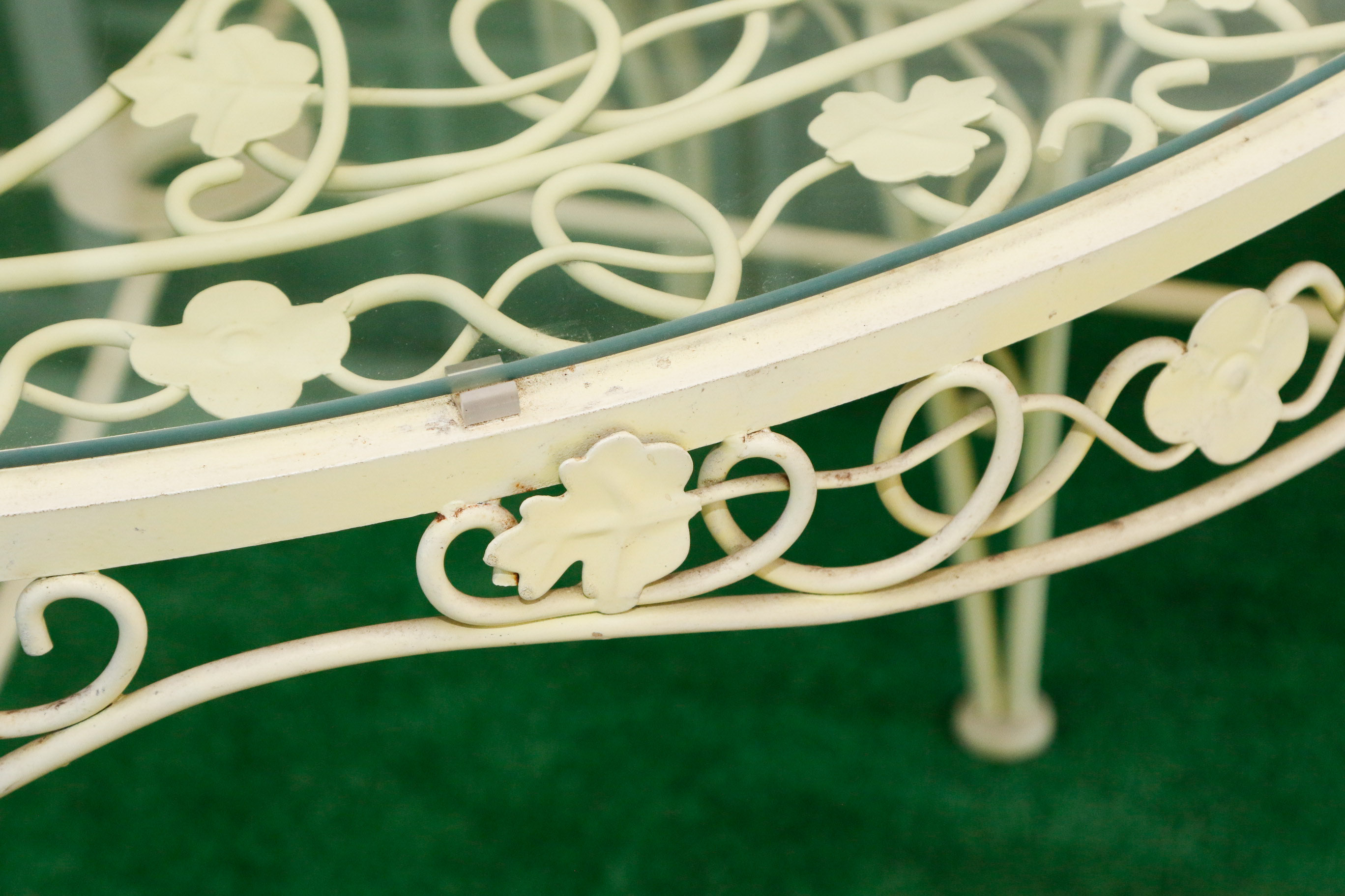 Birmingham Ornamental Wrought Iron Patio Dining Table and Chair Set