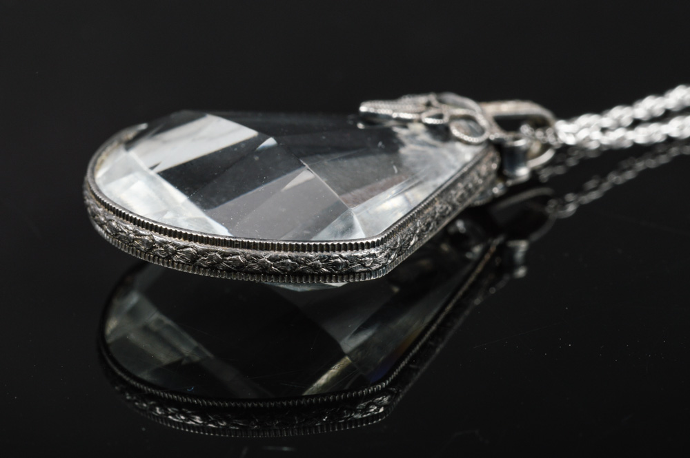 Sterling Silver and Quartz Pendant Necklace