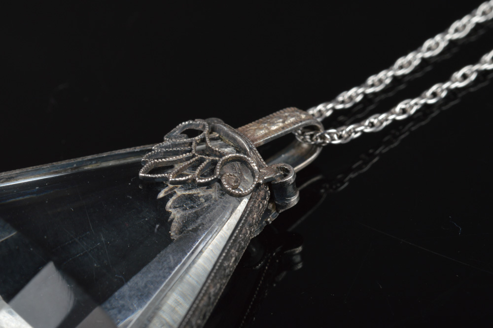 Sterling Silver and Quartz Pendant Necklace