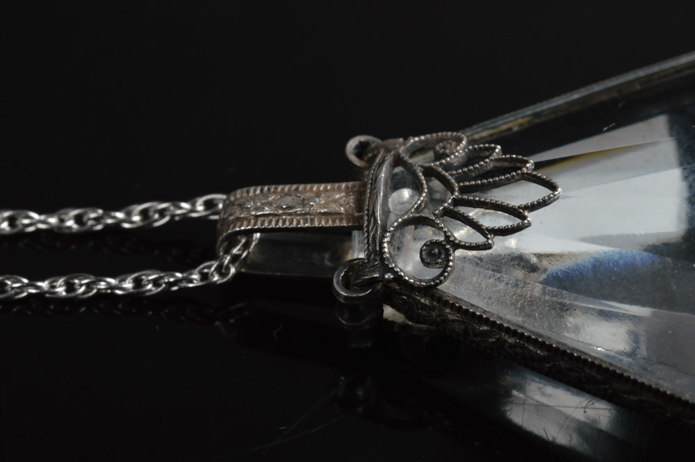 Sterling Silver and Quartz Pendant Necklace