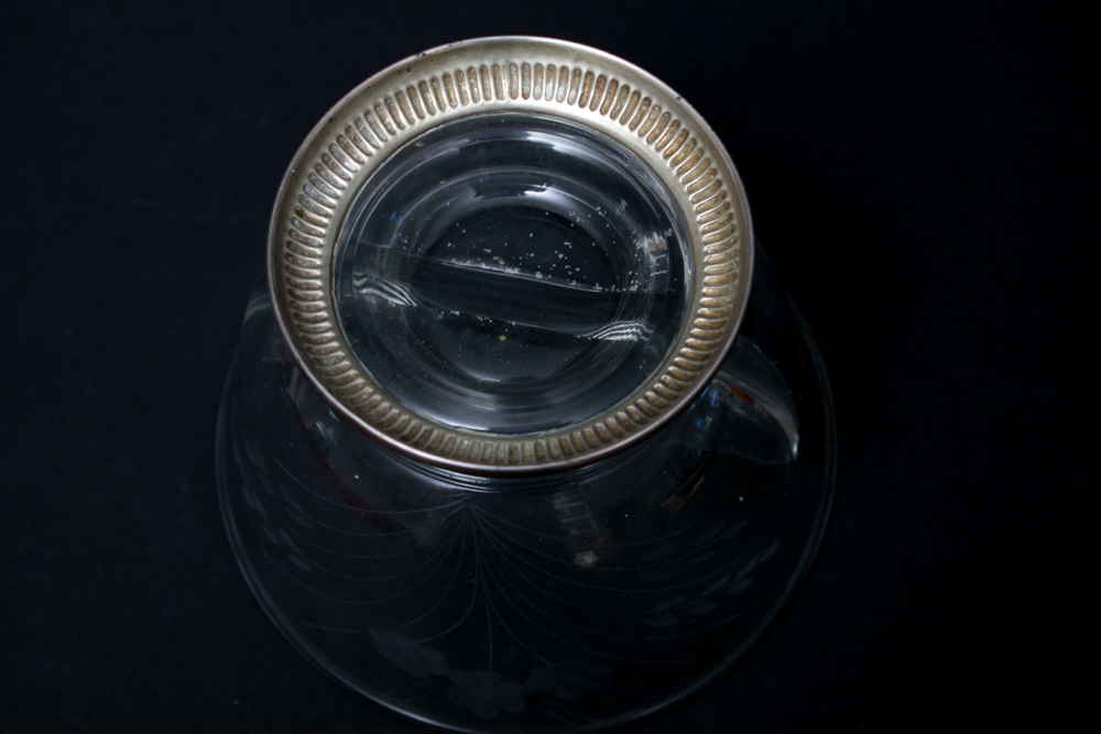 Sterling Silver and Glass Divided Bowl