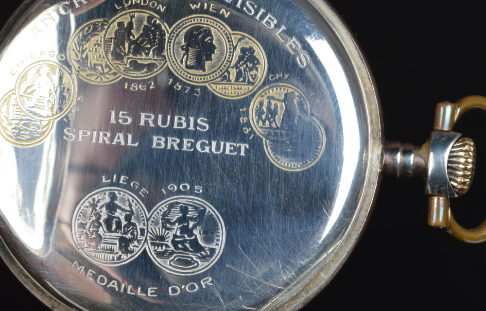 0.900 Silver Onoto European Niello Case Pocket Watch