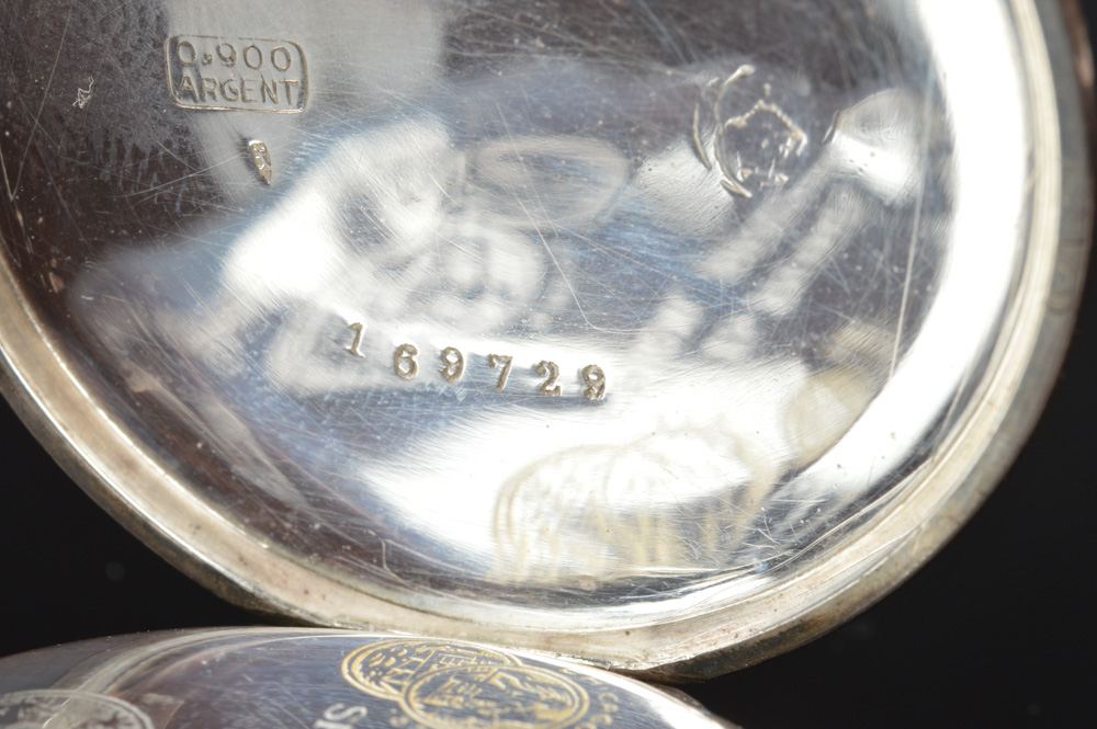 0.900 Silver Onoto European Niello Case Pocket Watch