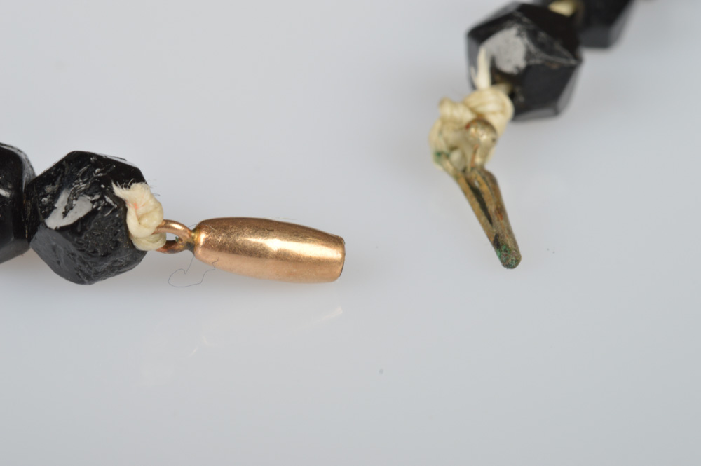 Antique French Jet Carved Beaded Necklace