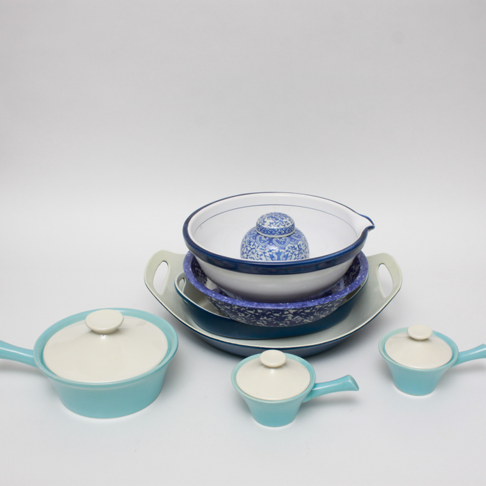 Assortment of Danish and Modern Blue Kitchen Wares
