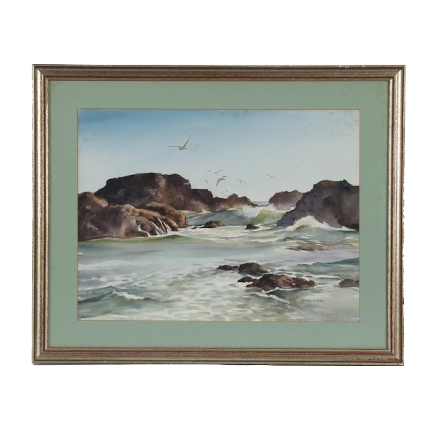 Dorothy Short Paul Original Watercolor Seascape