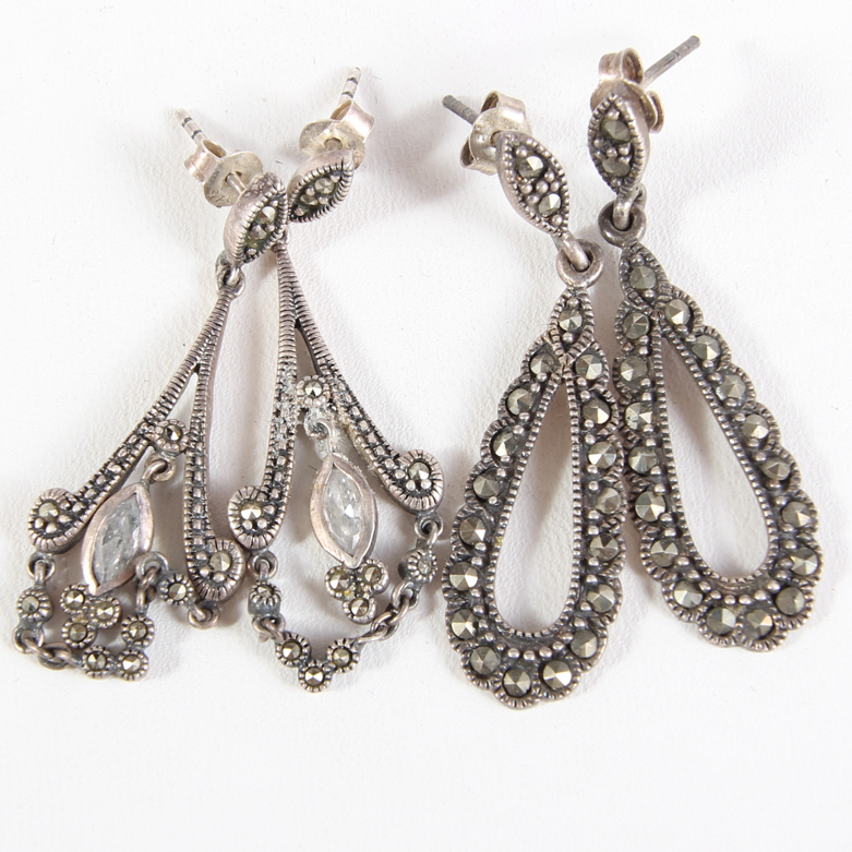 Vintage Sterling and Marcasite Earrings