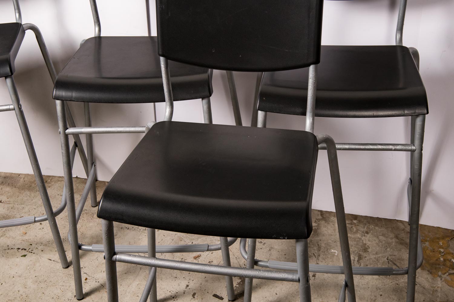 Contemporary IKEA Metal and Plastic Bar Stools