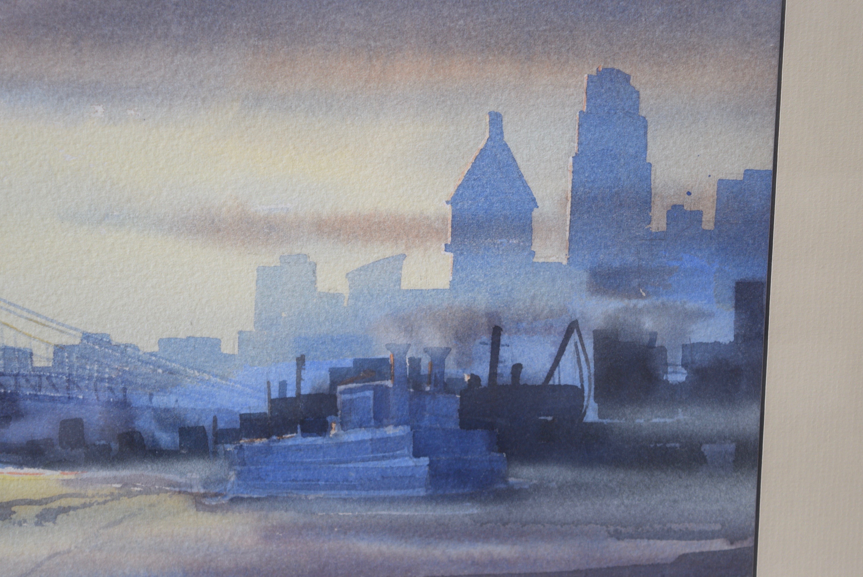 Tom Bluemlein Original 'Roebling Bridge' Watercolor Painting