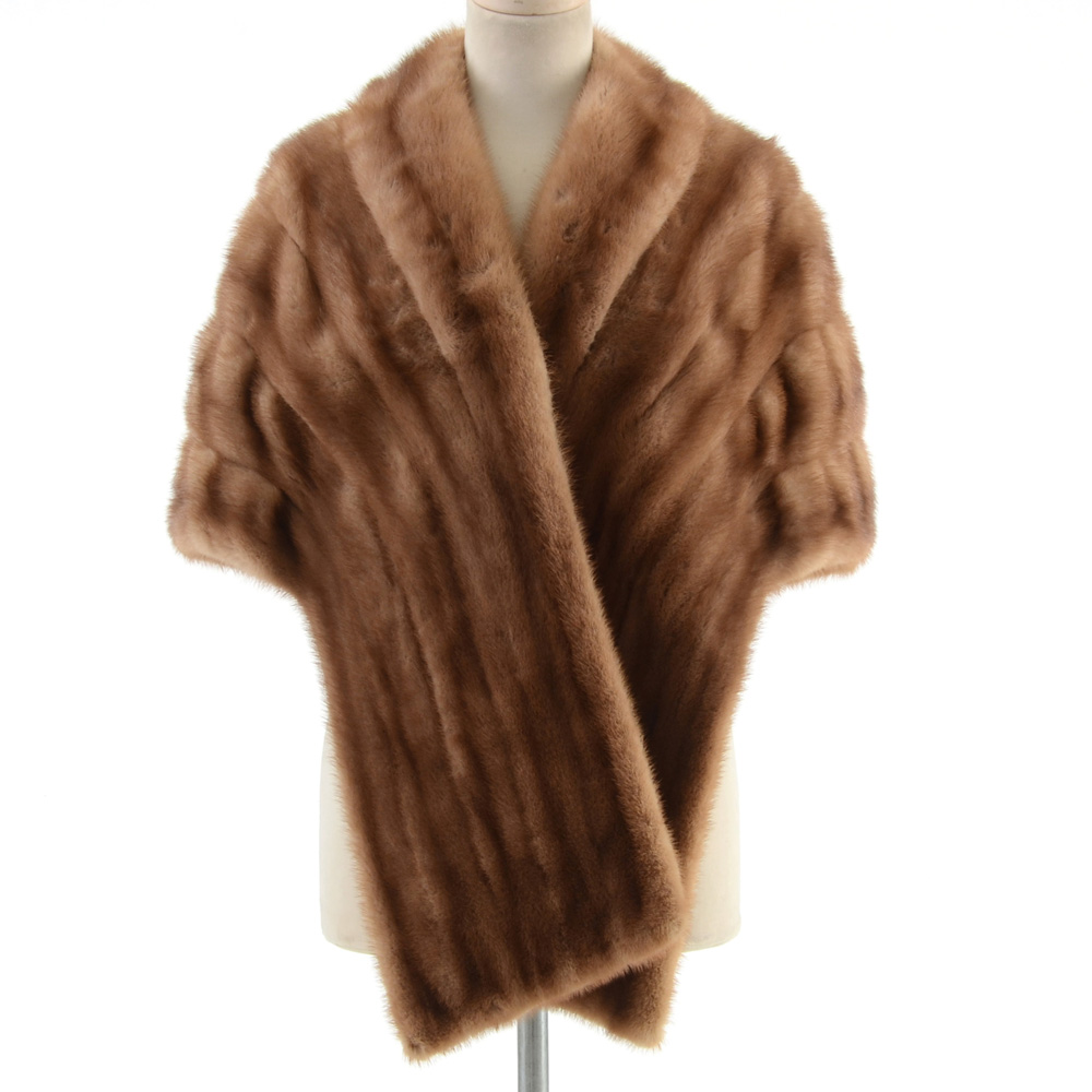1950s Vintage Emba Natural Brown Mutation Mink John Ross Originals Stole