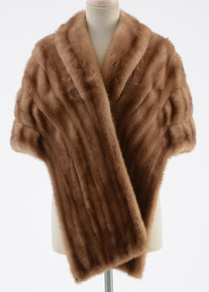 1950s Vintage Emba Natural Brown Mutation Mink John Ross Originals Stole