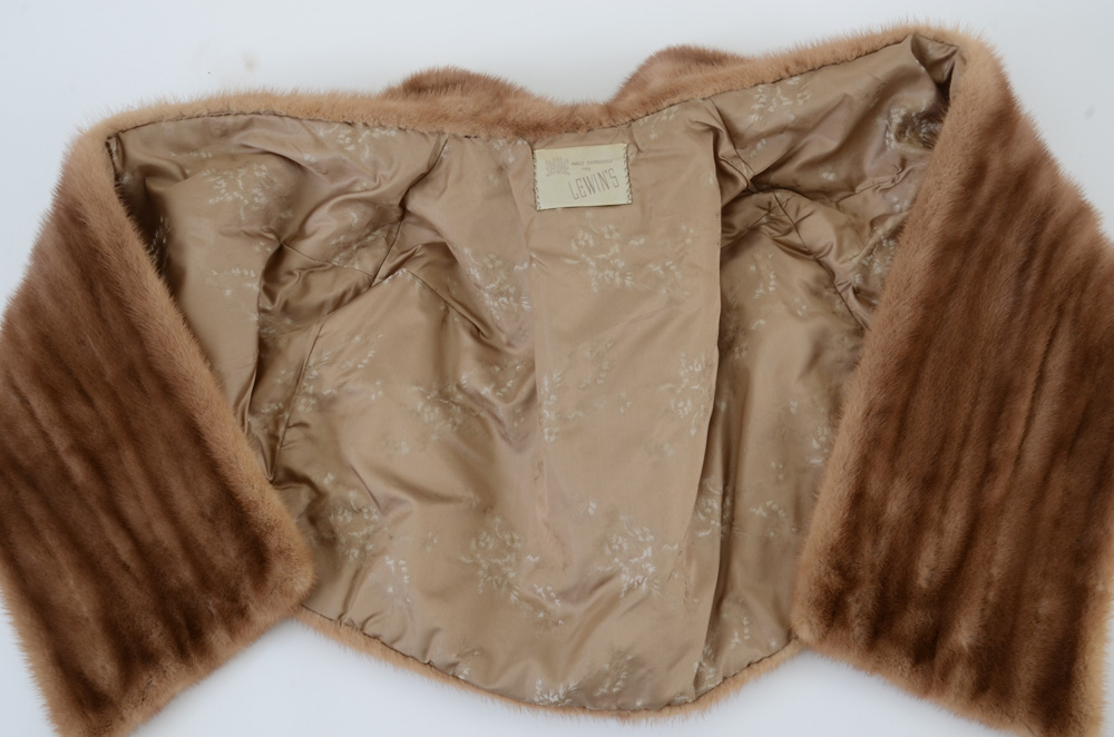 1950s Vintage Emba Natural Brown Mutation Mink John Ross Originals Stole
