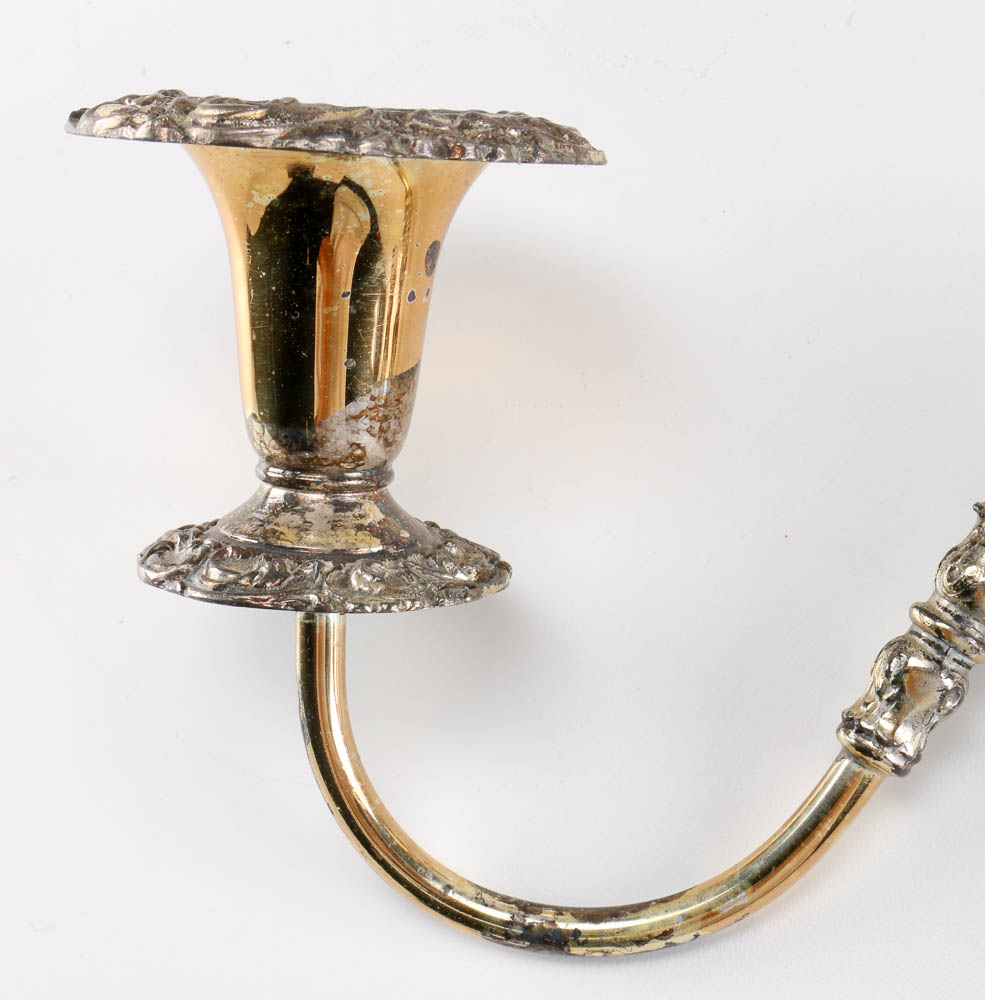 Pair of Twisted Arm Candelabra and Snuffer