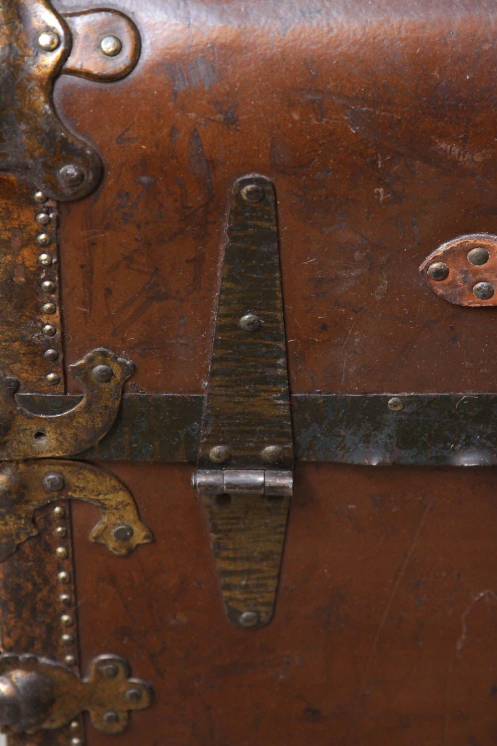 Antique H.W. Rountree & Bro. Leather Steamer Trunk