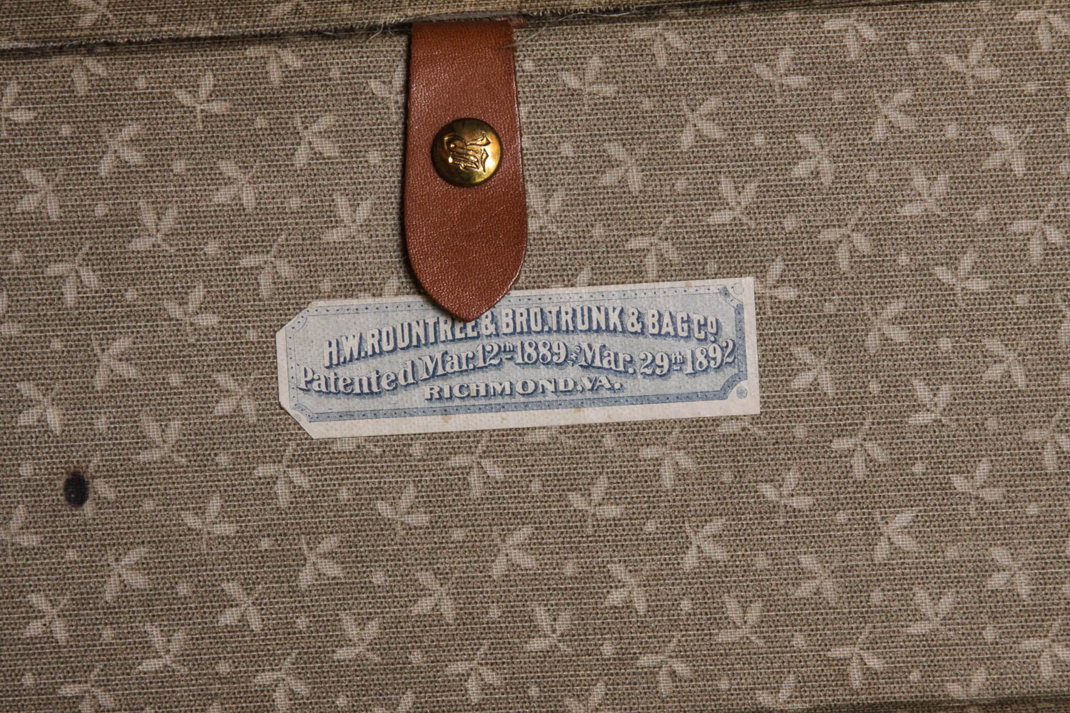 Antique H.W. Rountree & Bro. Leather Steamer Trunk