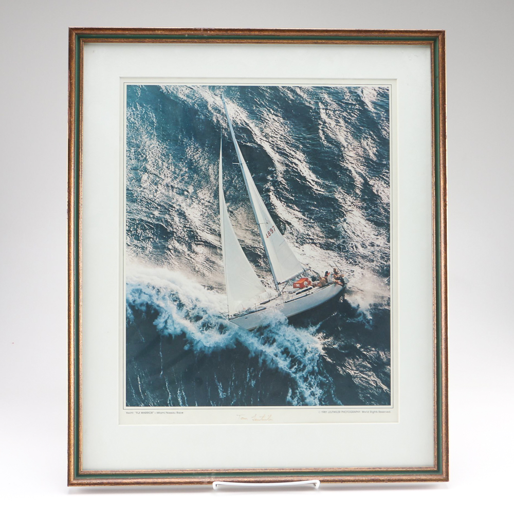 Tom Leutwiler Signed Offset Lithograph "Fiji Warrior"