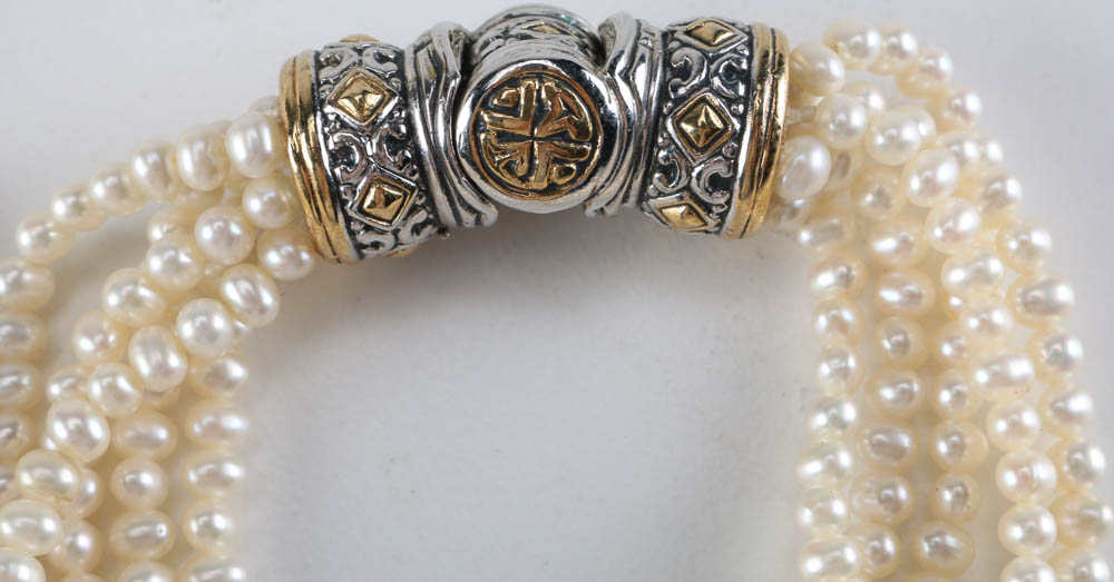 Assortment of Faux Pearl and Enamel Jewelry