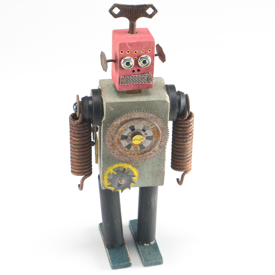 Kent Greenbaum Recycled Parts Robot Sculpture #907 "Fly-Wheel"