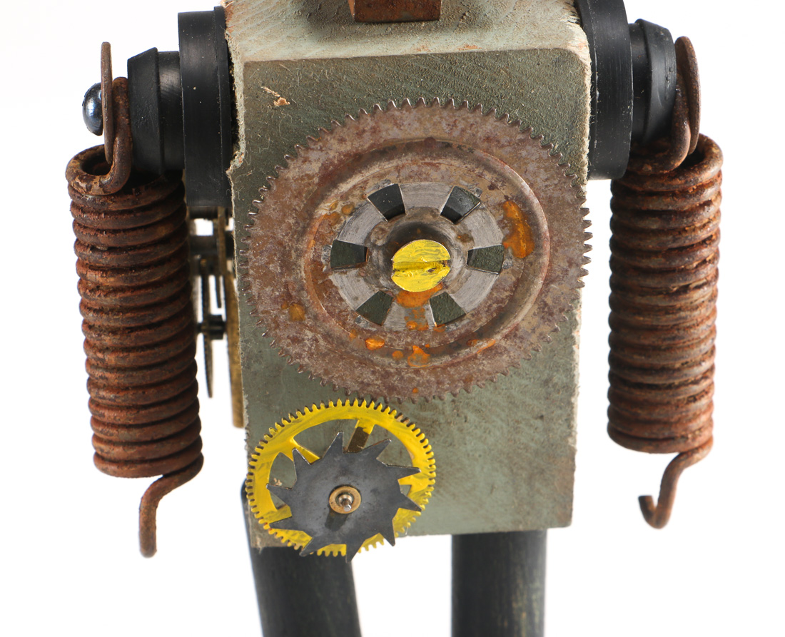 Kent Greenbaum Recycled Parts Robot Sculpture #907 "Fly-Wheel"