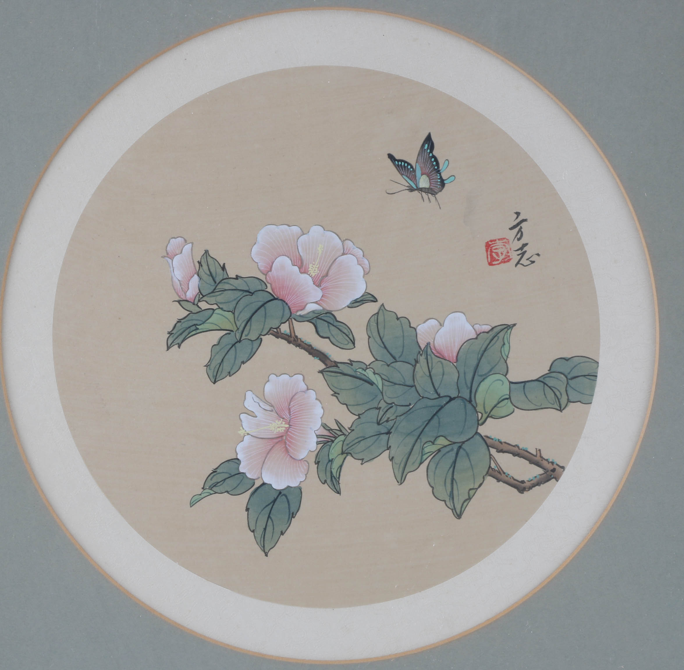 Japanese Kyugetsu Doll and Silk Artwork