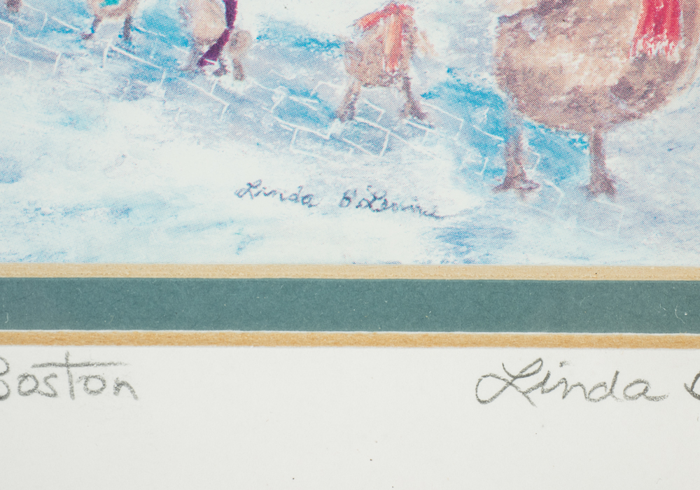 Linda Levine "Make Way for Ducklings Sculpture-Boston" Lithograph