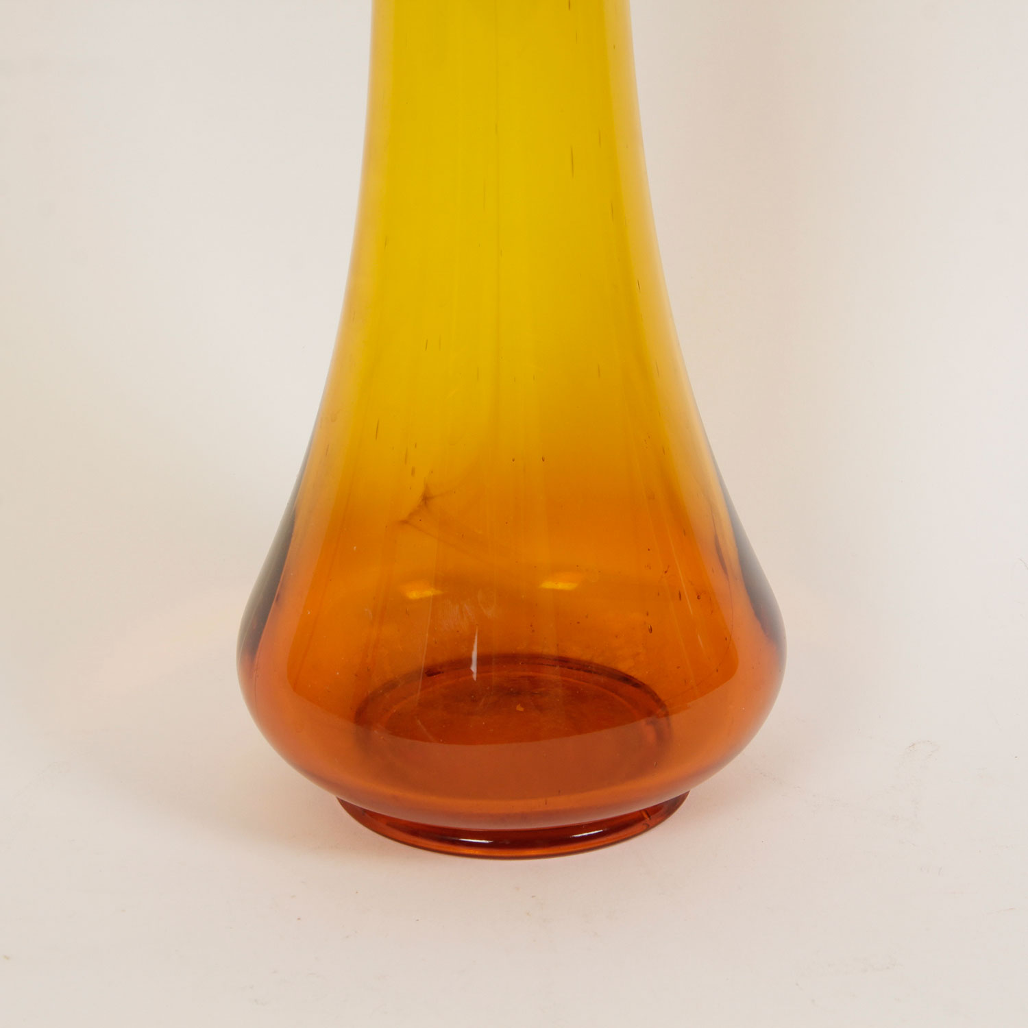 Tall Mid-Century Amber Glass Vase