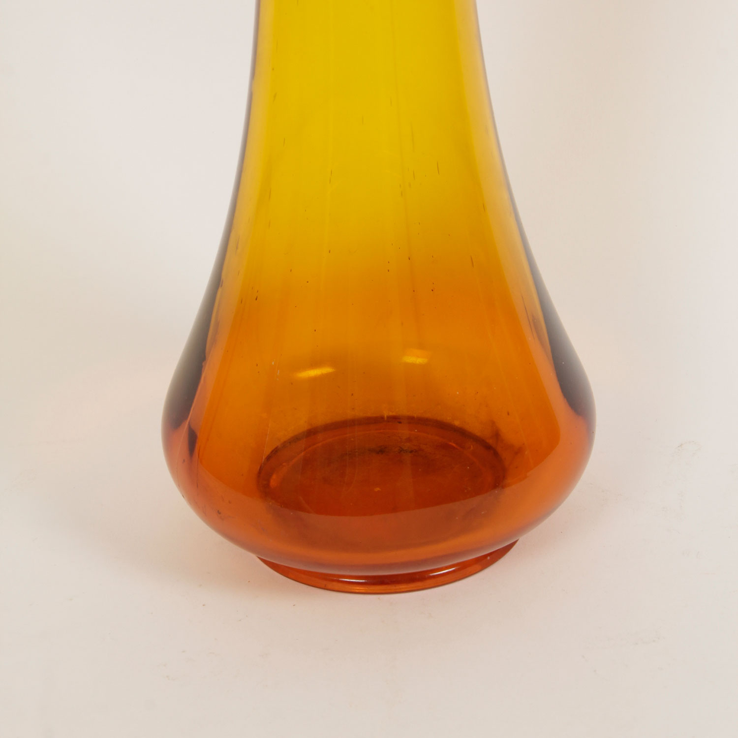 Tall Mid-Century Amber Glass Vase