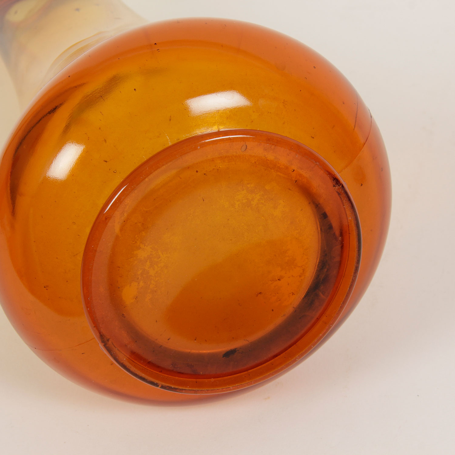 Tall Mid-Century Amber Glass Vase