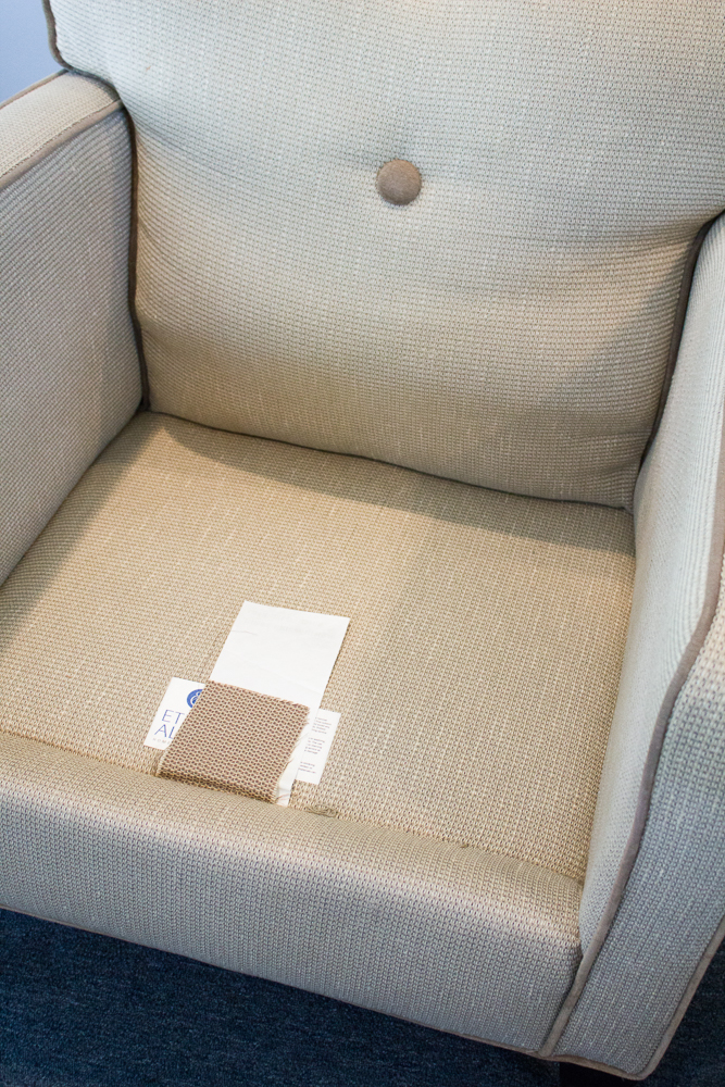 Ethan Allen Upholstered Chair and Ottoman