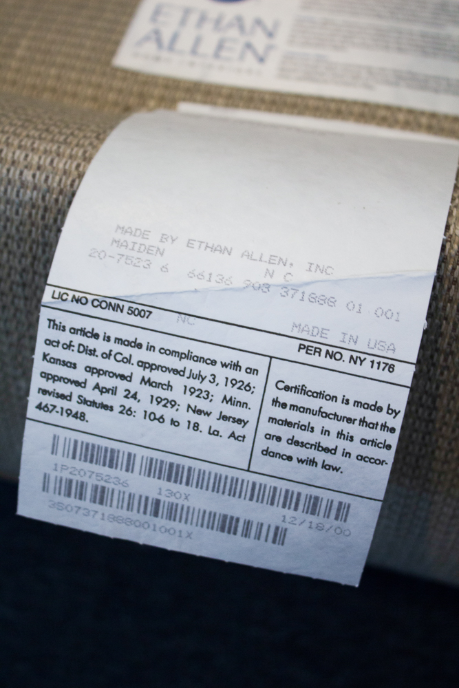 Ethan Allen Upholstered Chair and Ottoman