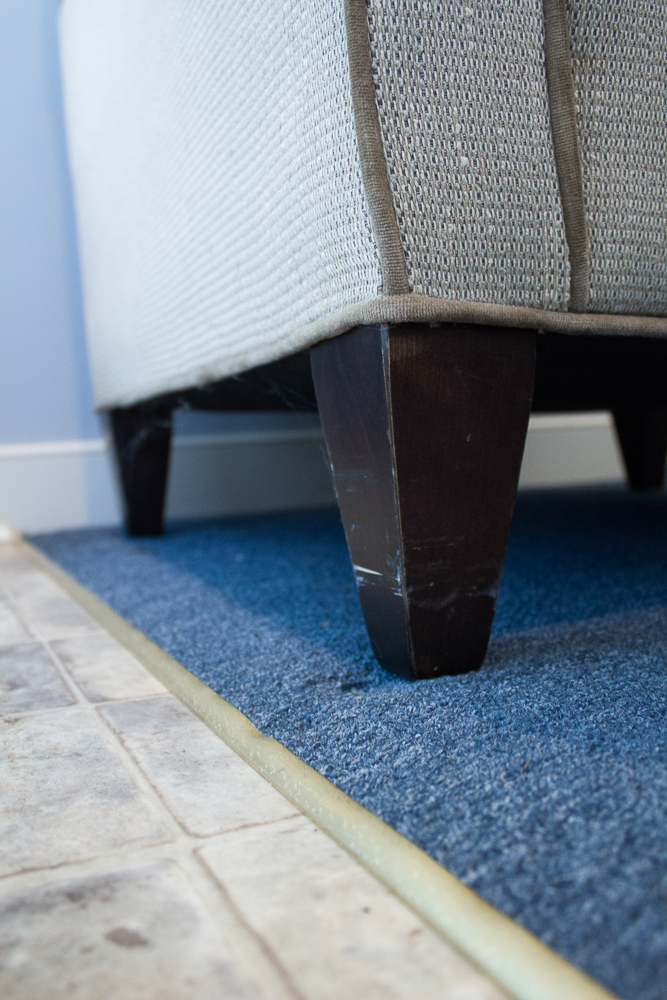 Ethan Allen Upholstered Chair and Ottoman