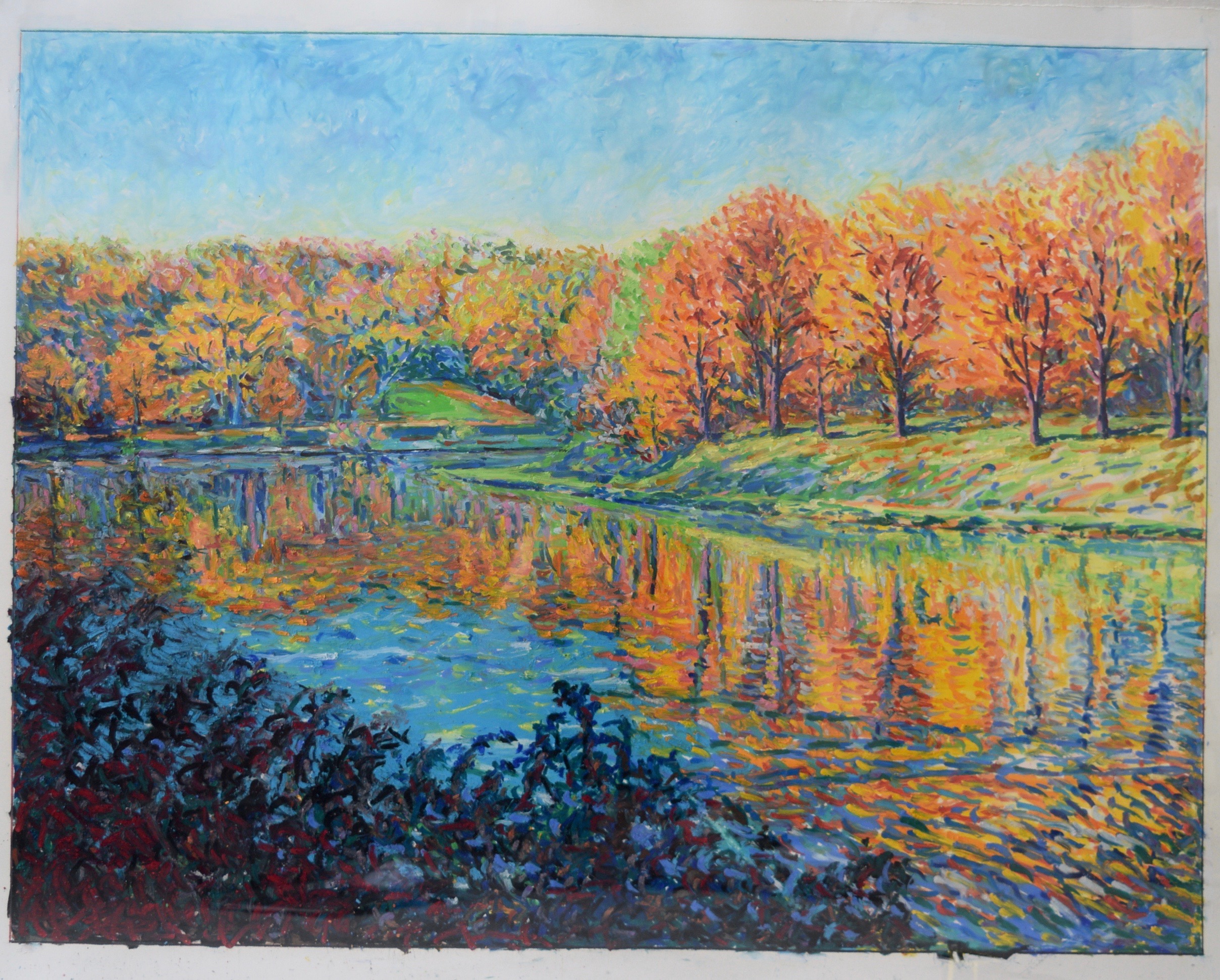 John Kluesener Original Oil Pastel Drawing