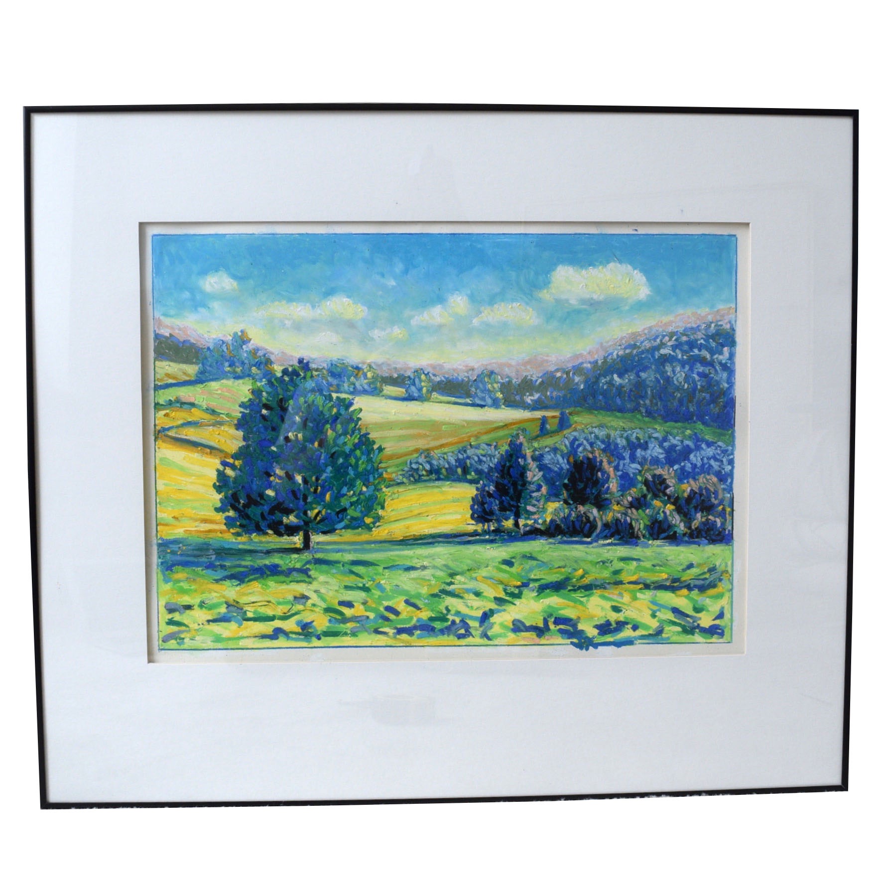 John Kluesener Original Oil Pastel Drawing