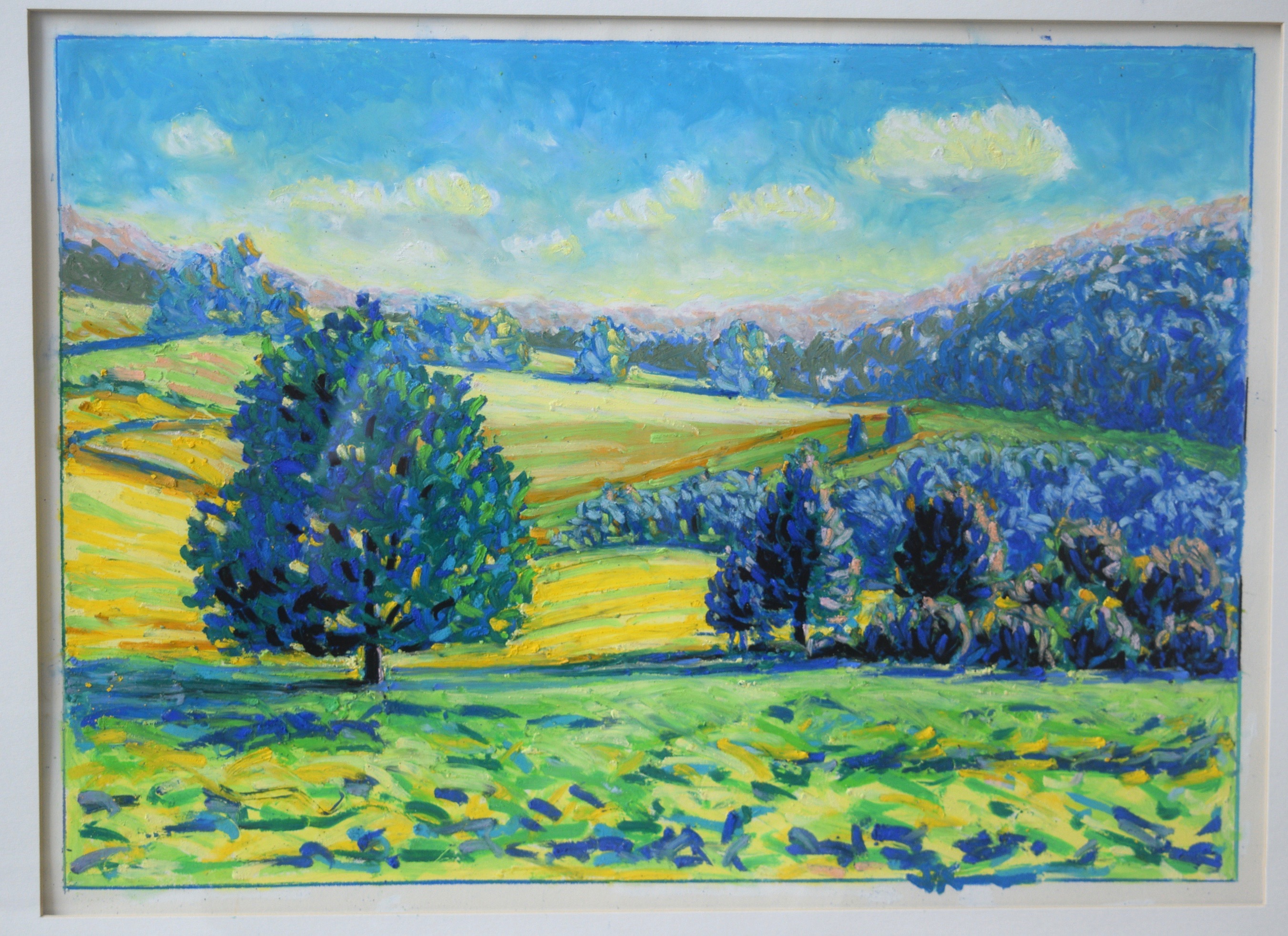 John Kluesener Original Oil Pastel Drawing