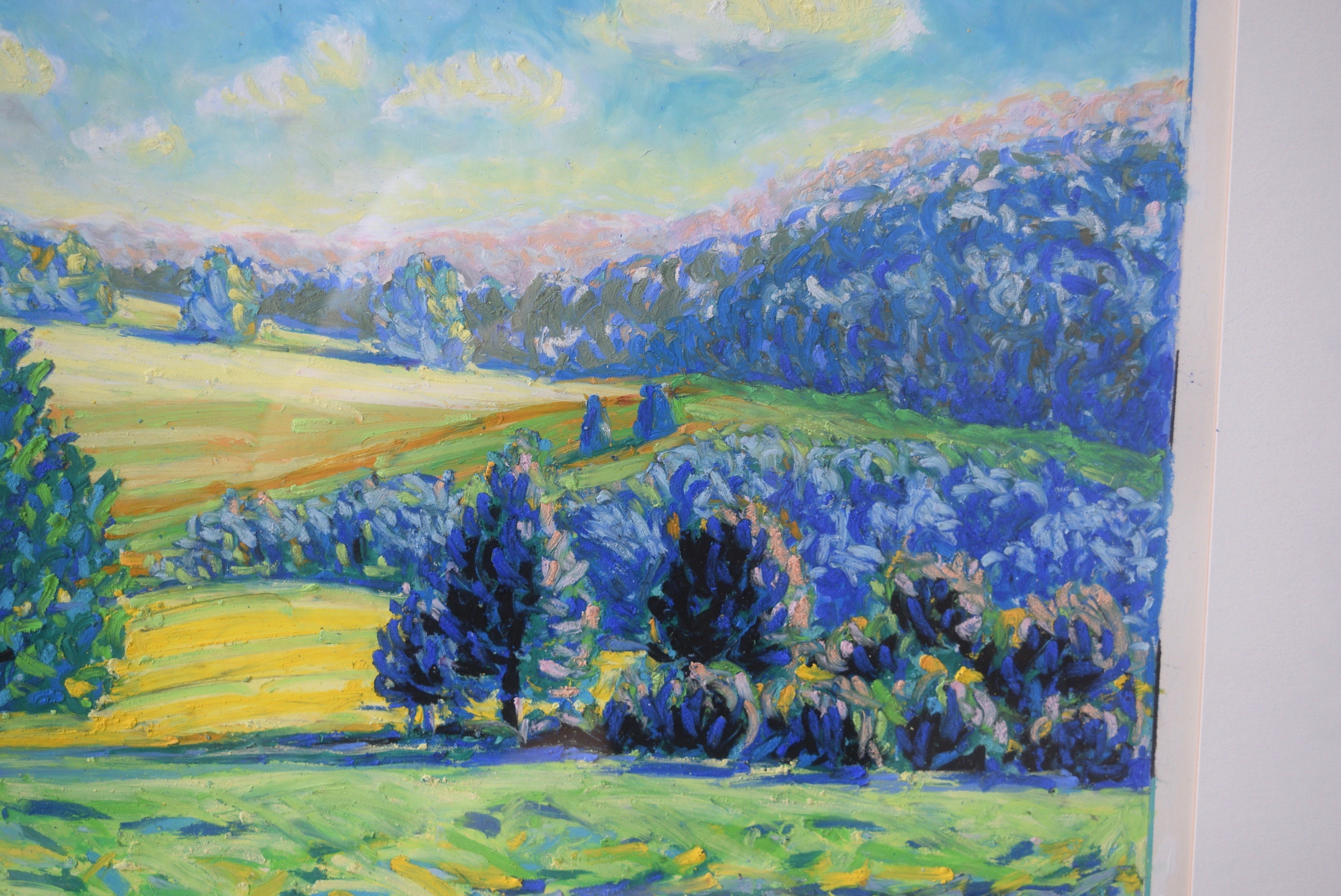 John Kluesener Original Oil Pastel Drawing