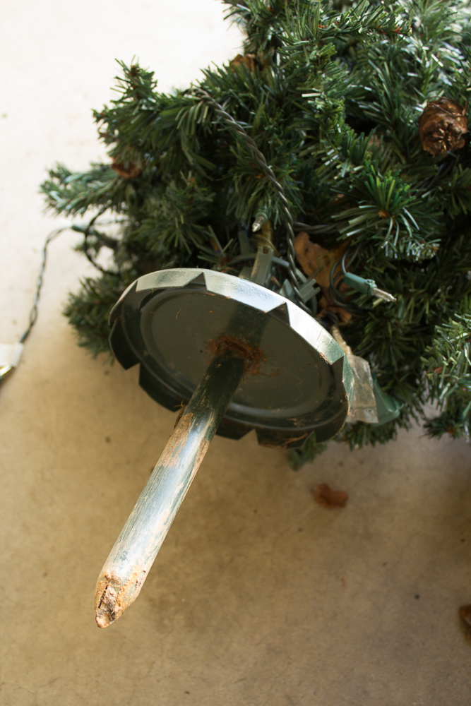 Three Outdoor Pathway Christmas Trees