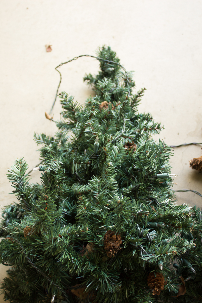 Three Outdoor Pathway Christmas Trees