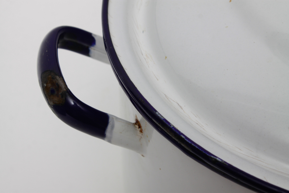 Vintage Pair of Enamelware Pots