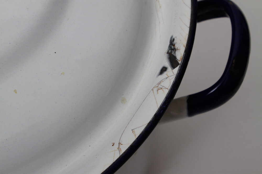 Vintage Pair of Enamelware Pots