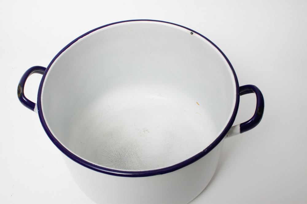 Vintage Pair of Enamelware Pots