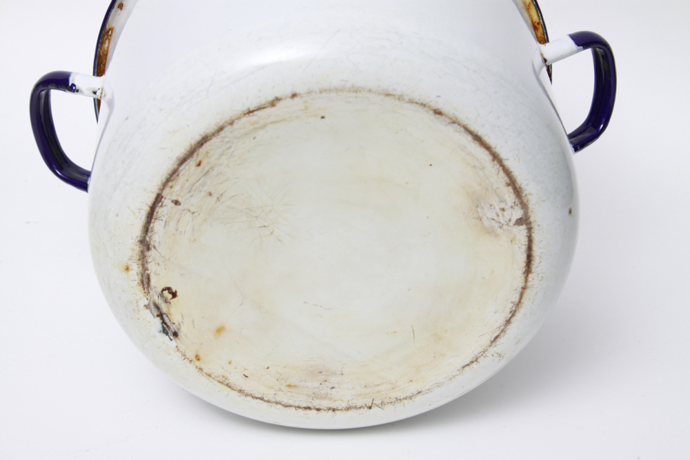 Vintage Pair of Enamelware Pots