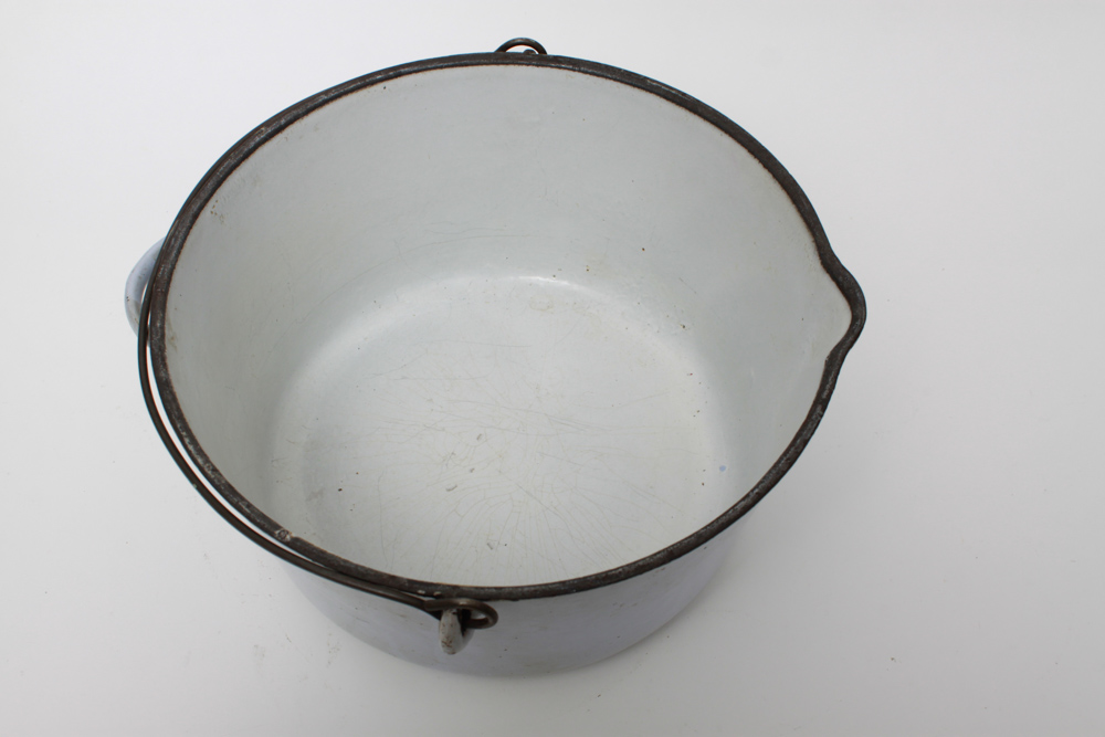 Vintage Pair of Enamelware Pots